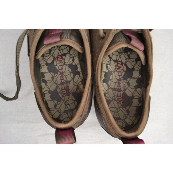 Merrell Women's 7.5 Brown Nubuck Leather Stone Lace Up Outdoor Shoes - Picture 7 of 10